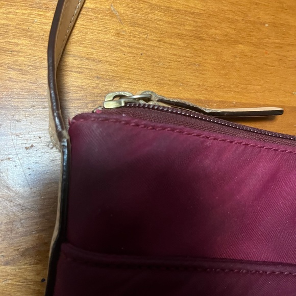 Kate Spade. Plum/wine. Crossbody. Tan strap. - Picture 9 of 12